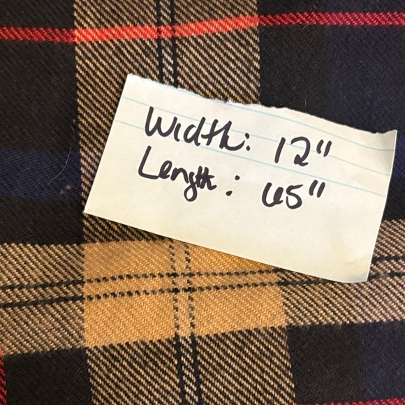 **Cashmere Feel Italy Design Scarf fringe navy multi color plaid - Picture 7 of 7